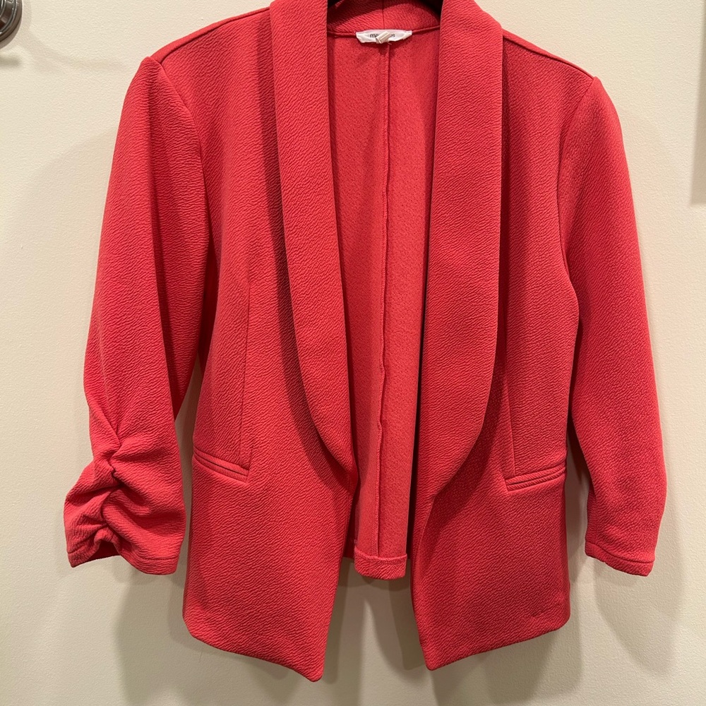 Maurices Jacket  Coral Color Ruched-Sleeve Women's Jacket